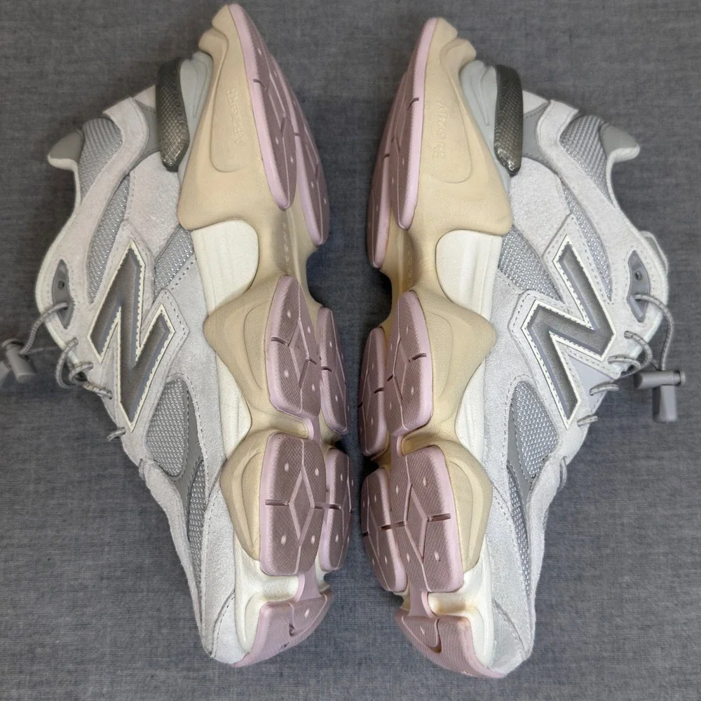 New Balance 9060 Grey Grey Pink Lifestyle Sneakers U9060GM Mens 8 Womens 9.5